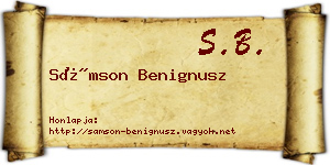 Sámson Benignusz névjegykártya